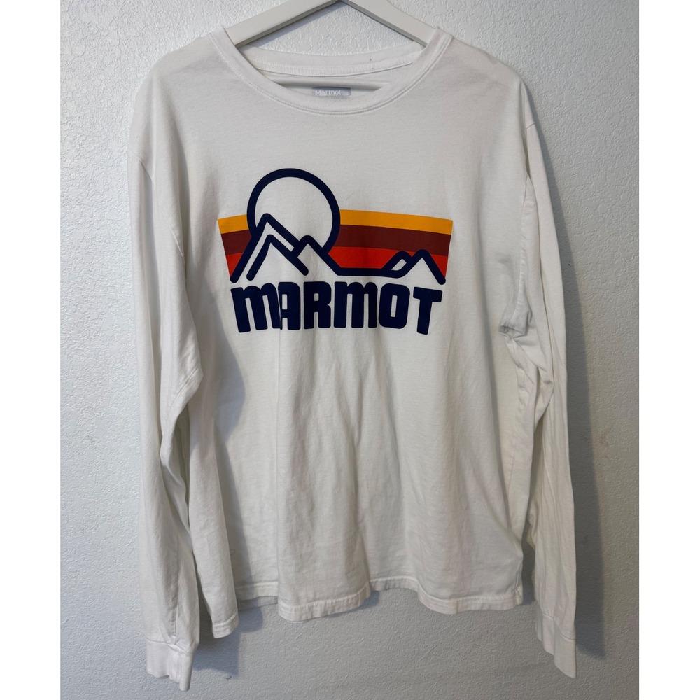 Marmot Graphic Long‎ Sleeve Crew Neck T-Shirt Outdoor Casual XXL